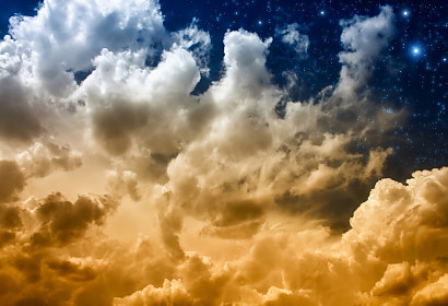 Fototapeta Clouds and stars 1003